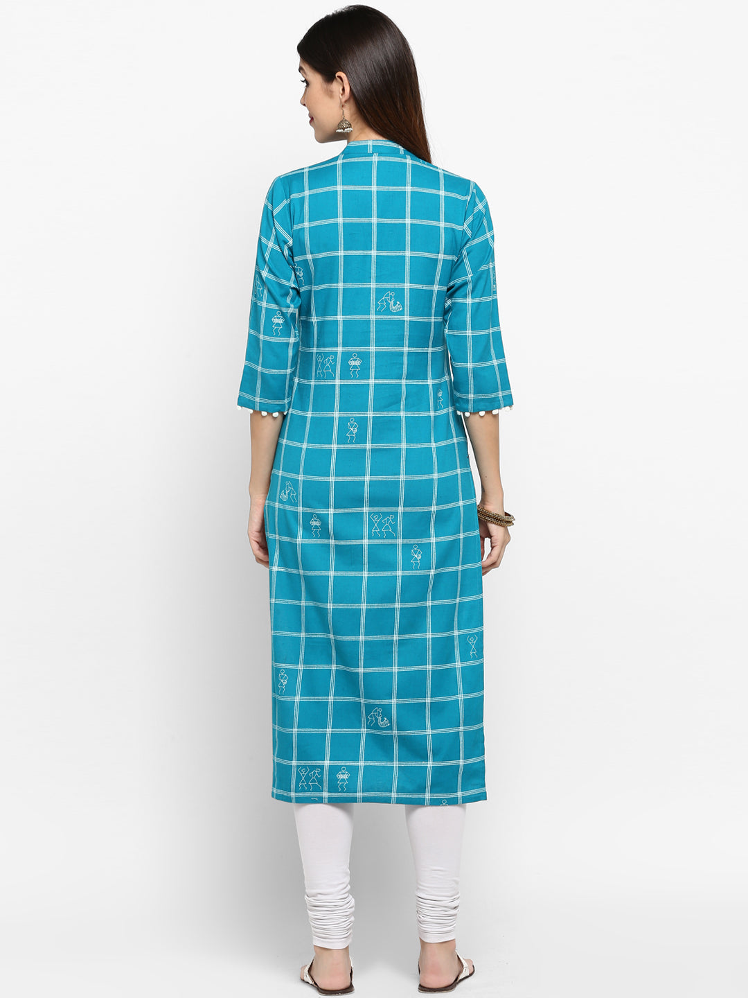 Women's Sky Blue Cotton Kurta By Vbu
