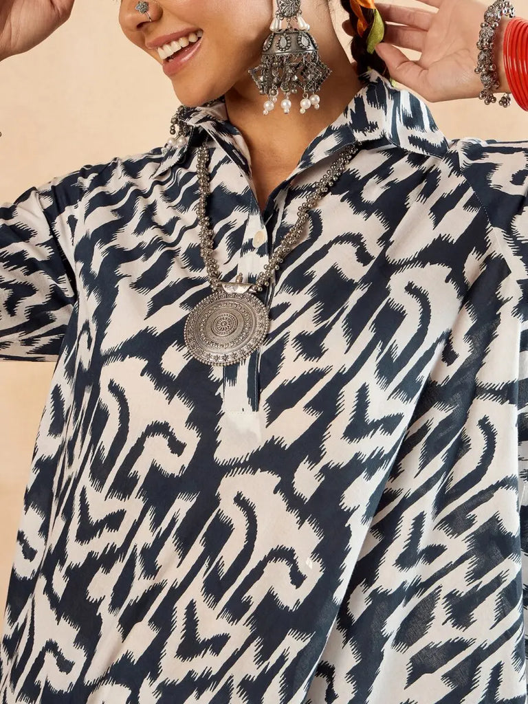 white-blue-ikat-print-oversized-pant-and-tunic-co-ord-set