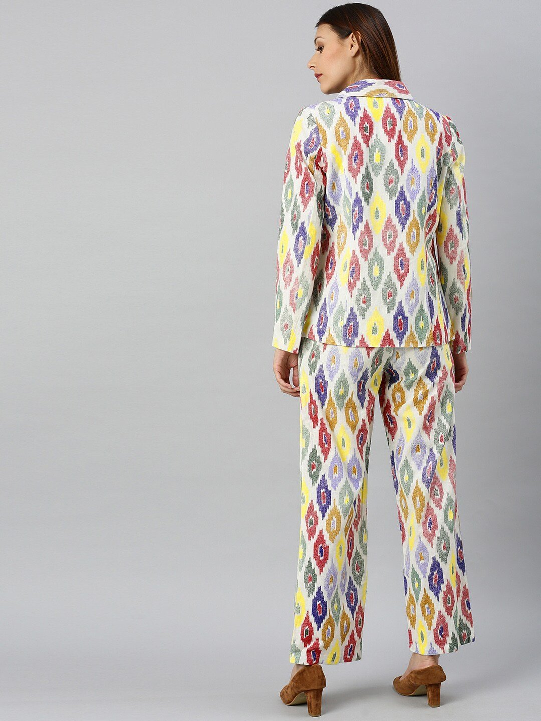 Women's Printed Coat with Trousers - AKS