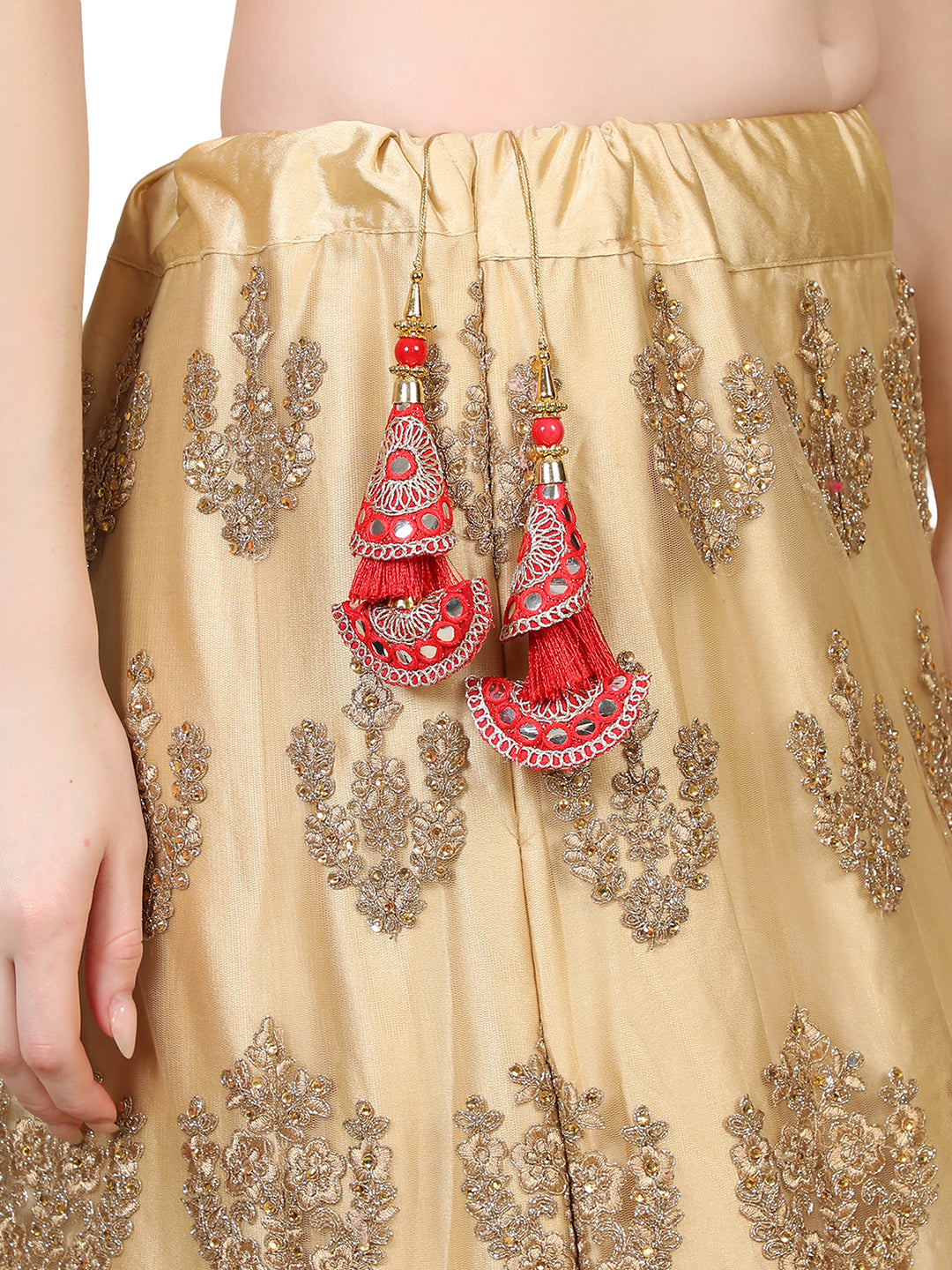 Women's wedding Handmade Hanging bridal heavy Red Tassels Lehange Fancy Beautiful Pair of Latkans - Anikas Creation