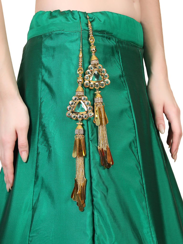 Women's wedding Handmade Hanging bridal heavy Gold Tassels Lehange Fancy Beautiful Pair of Latkans