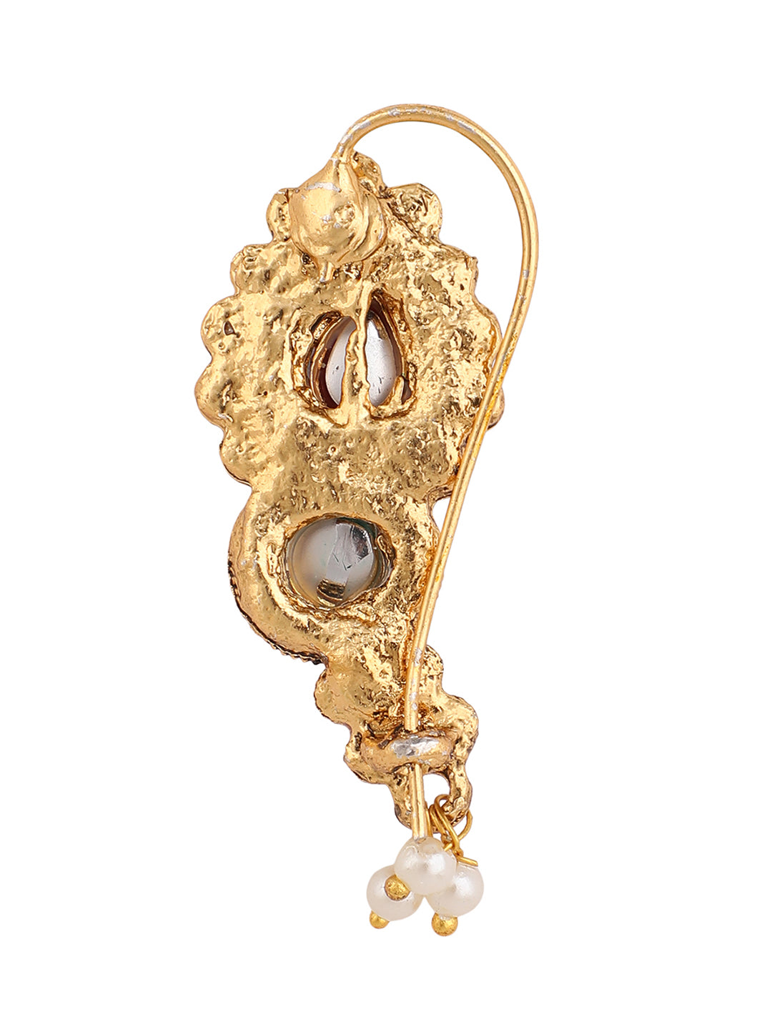 Pearl Maharashtrian Nath Nose Pin For Women By Anikas Creation