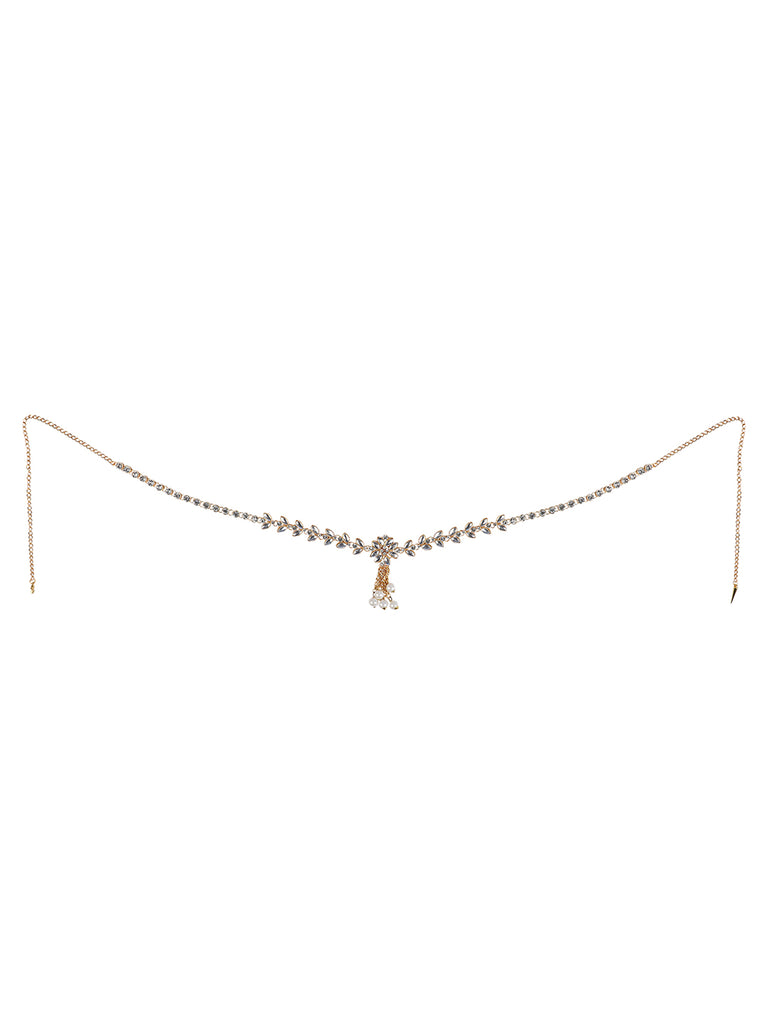 Women's Gold-Plated Kundan Studded & Beaded Traditional Kamarbandh