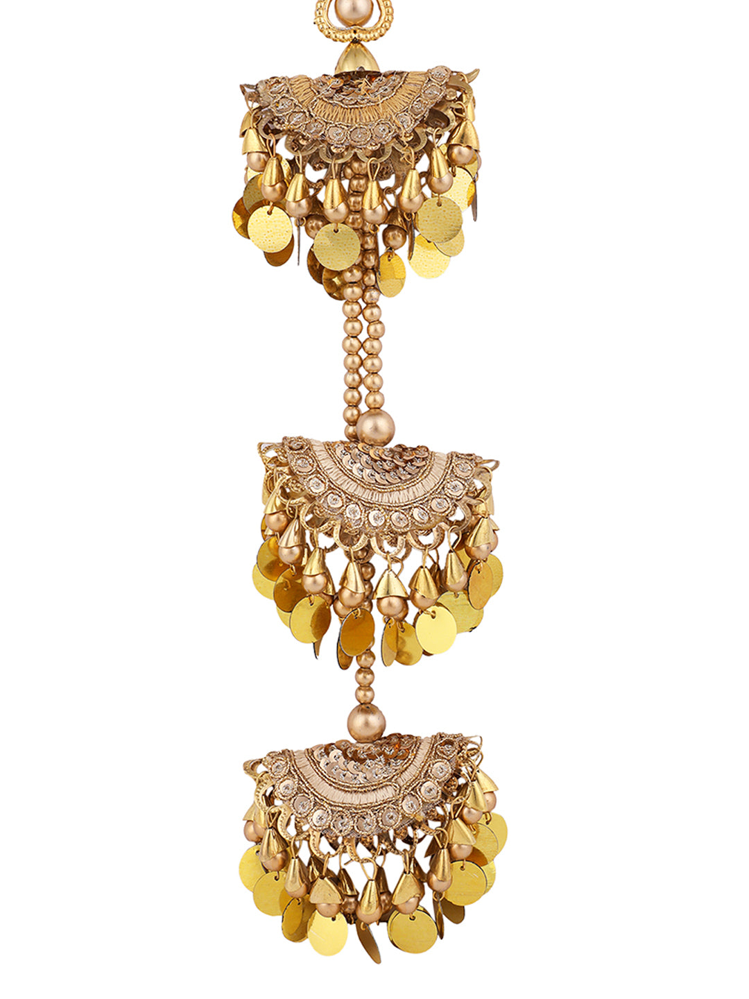 Women's wedding Handmade Hanging bridal heavy Gold Tassels Lehange Fancy Beautiful Pair of Latkans - Anikas Creation