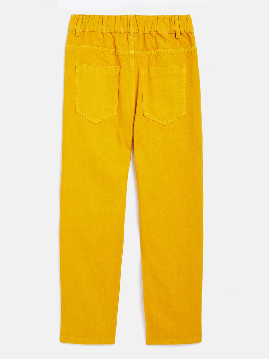 Girls Mustard Front Pocket Straight Jeans - Lyush Kids