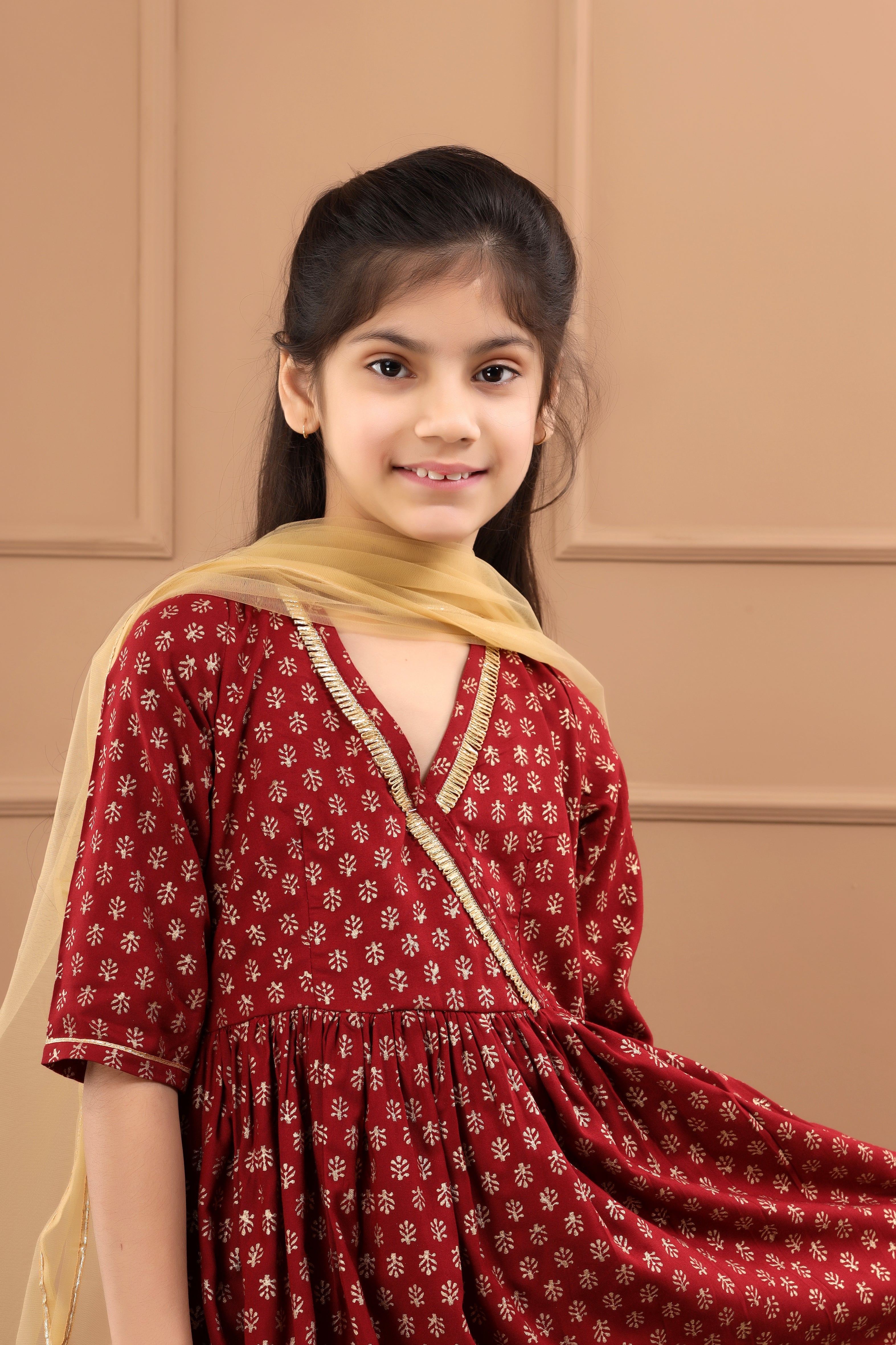 Girl's Hand Block Sustainable Sharara Set - Hatheli Kids