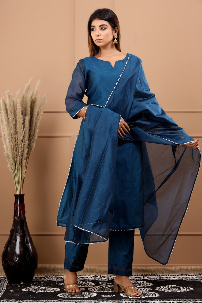Women's Navrang Chanderi Suit  Dupatta Set