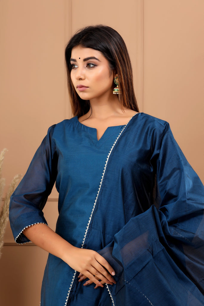 Women's Navrang Chanderi Suit  Dupatta Set