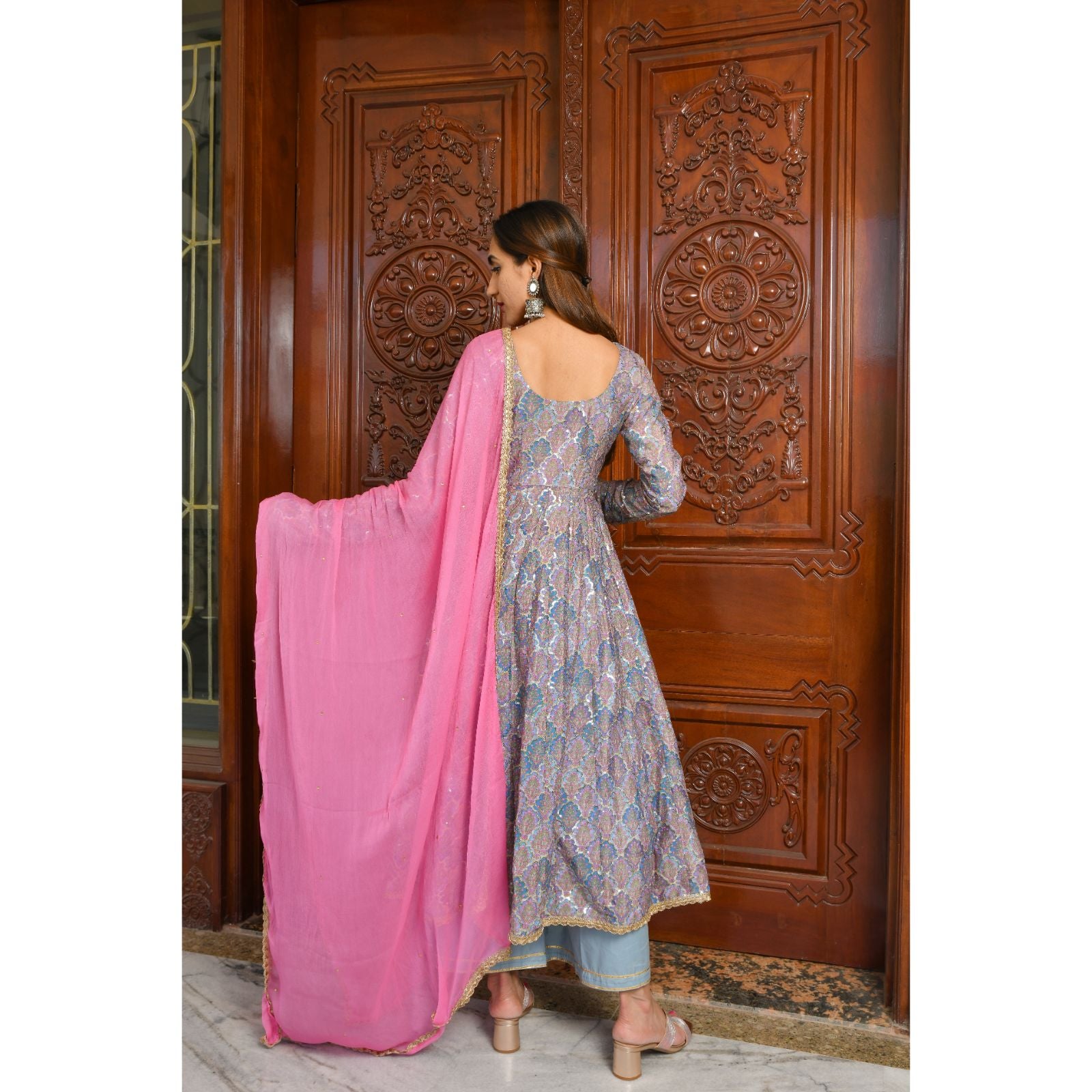 dress pink and grey Two Pieces Two Tone Blush Silver Split Pockets Long Simple Prom D AlineBridal dry clean is also available. Grey And Pink Dress Anarkali