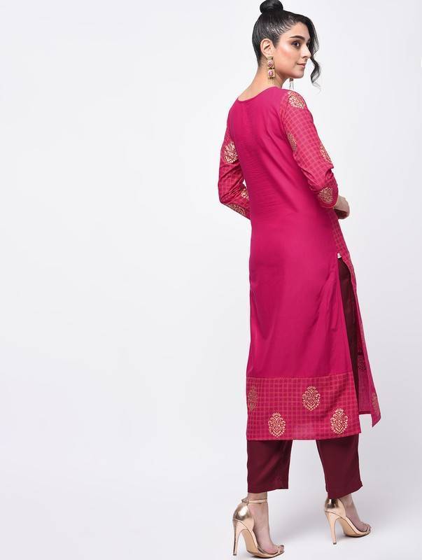 Women's Block Printed Straight Kurta