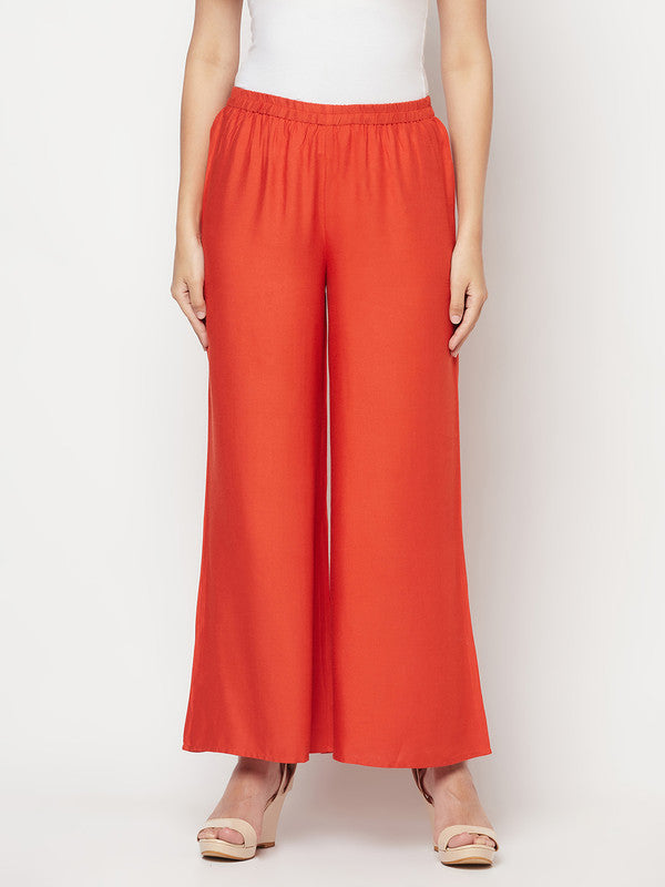 Women's Rayon Flared slip-on Palazzo,Ru