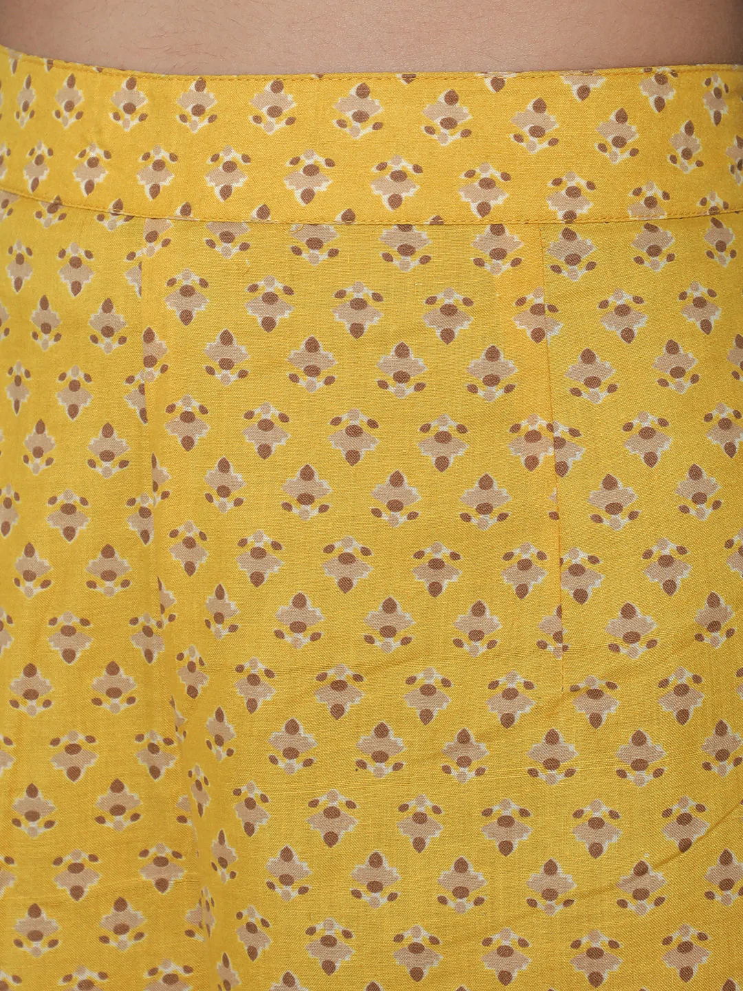 Women's Yellow Floral Printed Kurta & Balloon Palazzo With Dupatta Set - Navyaa