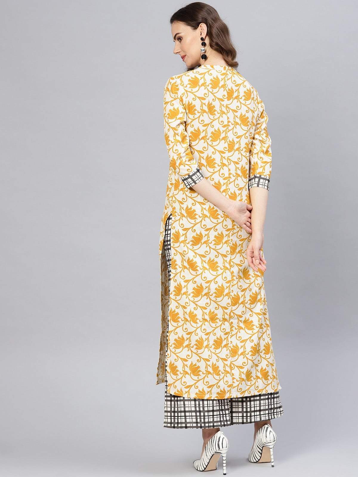 Women's Embroidered Printed Kurta With Pants - Pannkh