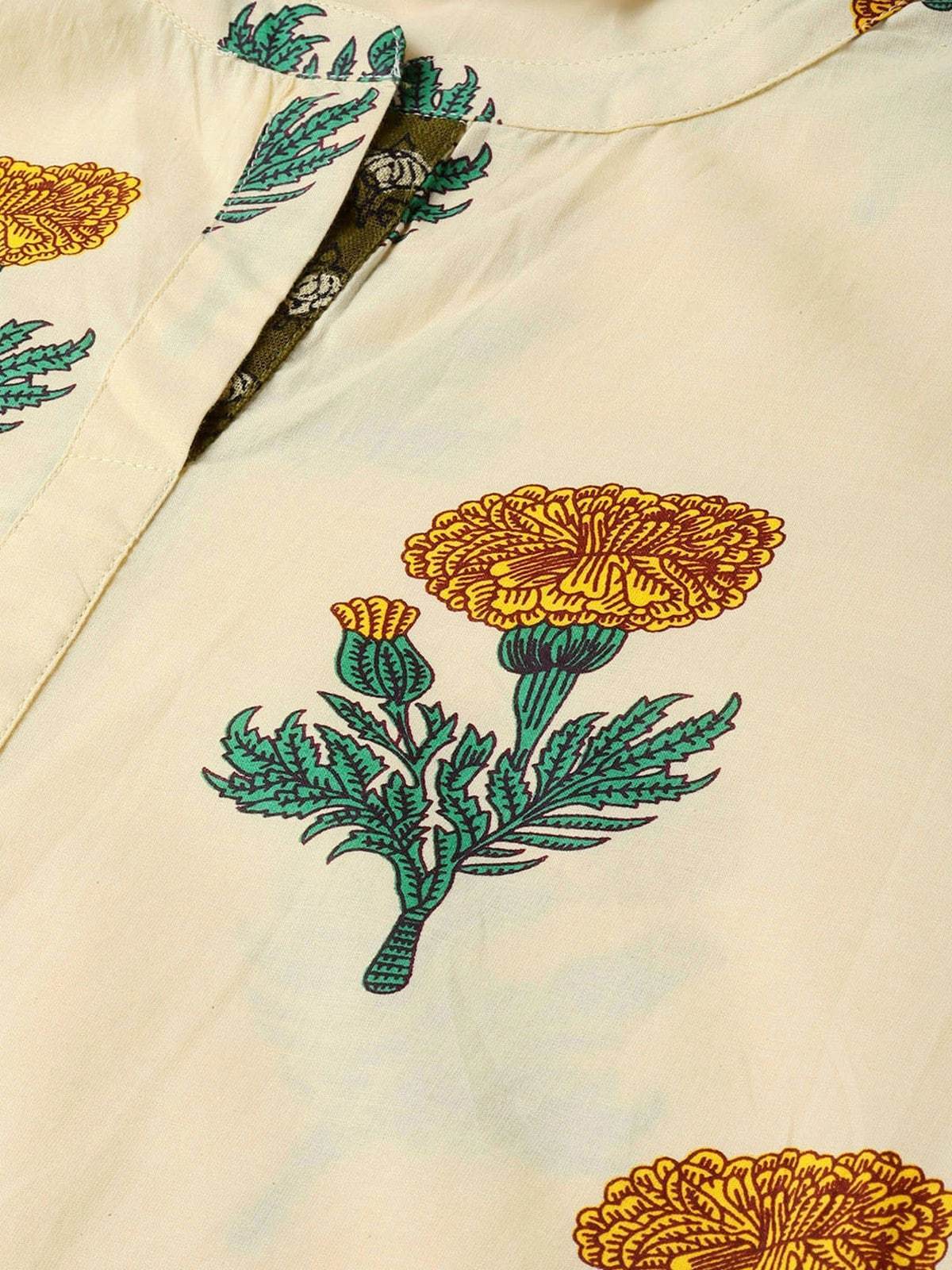 Women's Floral Printed Kurta With Matching Palazzo - Pannkh