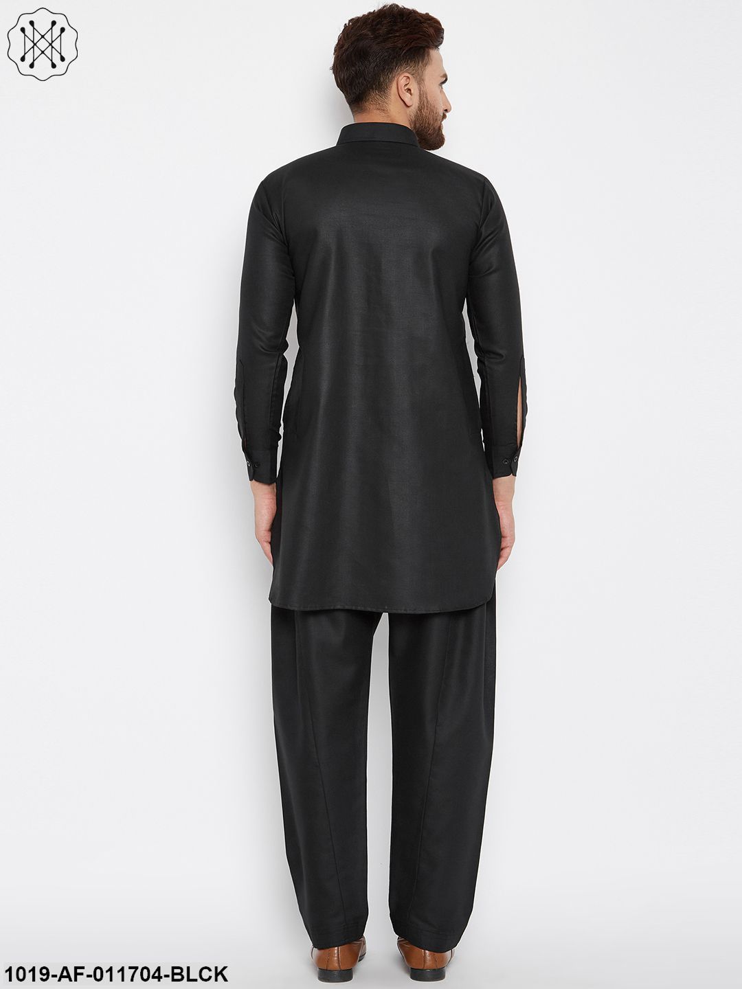 Men's Black Kurta And Salwar Set