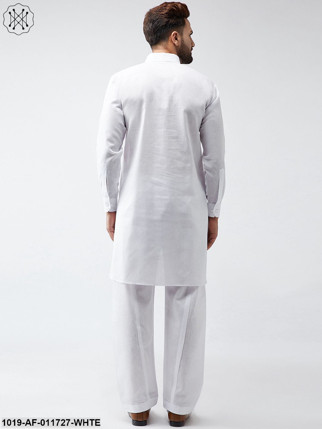Men's Cotton White Pathani Kurta Set