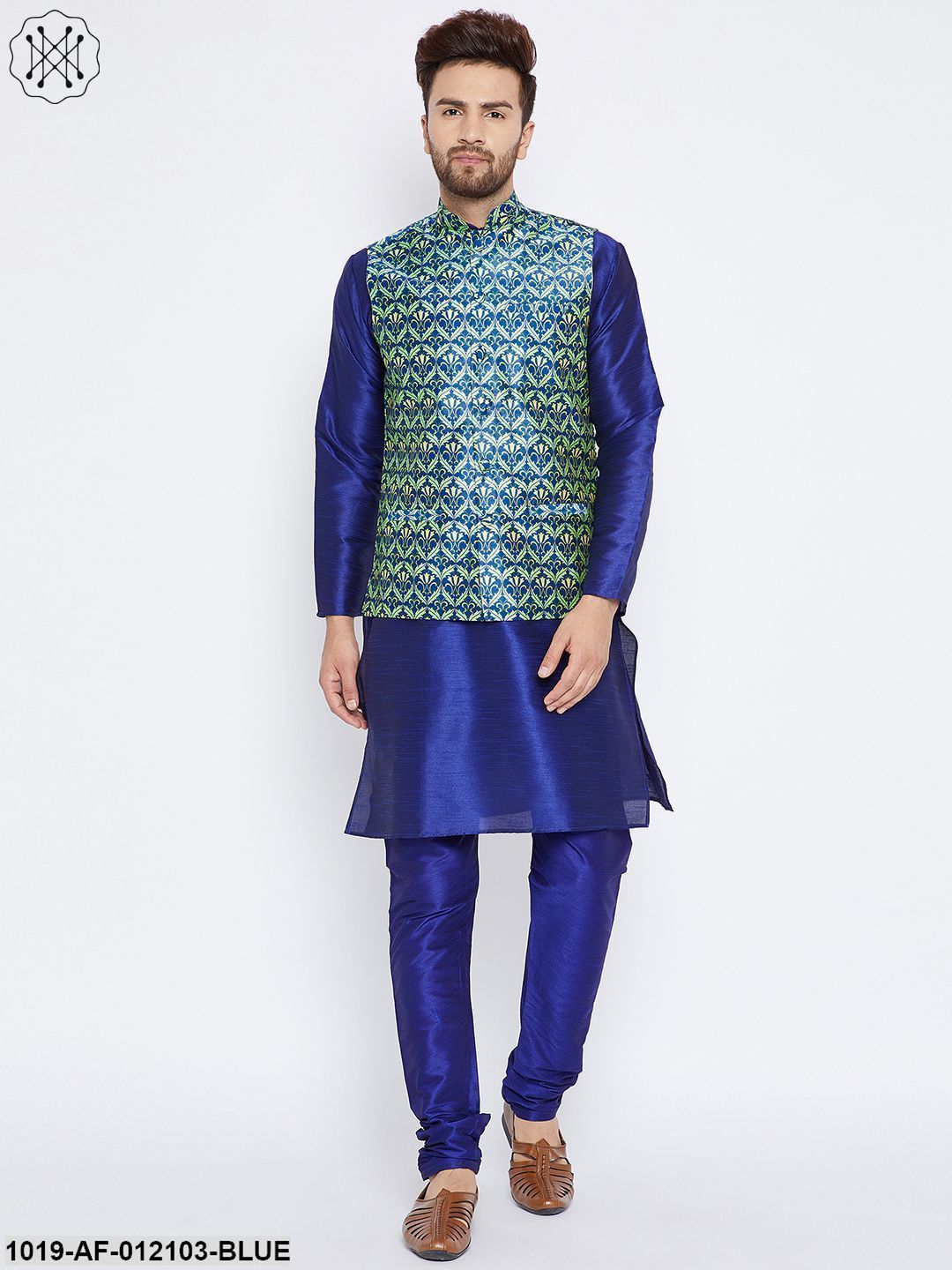 Men's Kurta Pyjama Nehru Jacket Set