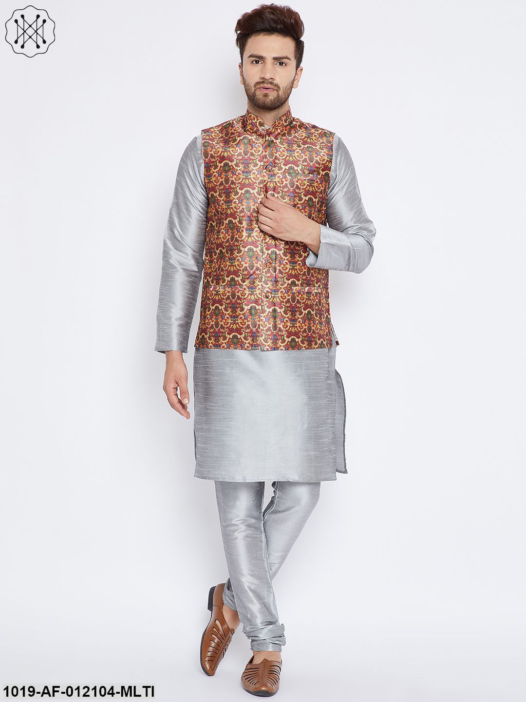 Men's Kurta Pyjama Nehru Jacket Set - Sojanya