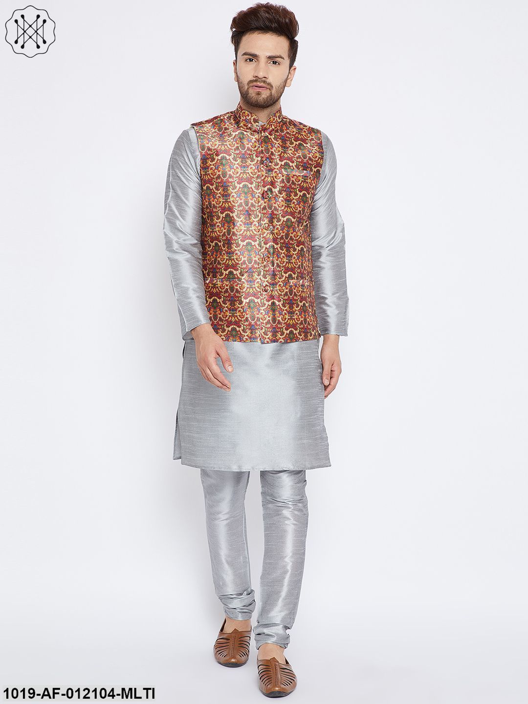 Men's Kurta Pyjama Nehru Jacket Set - Sojanya