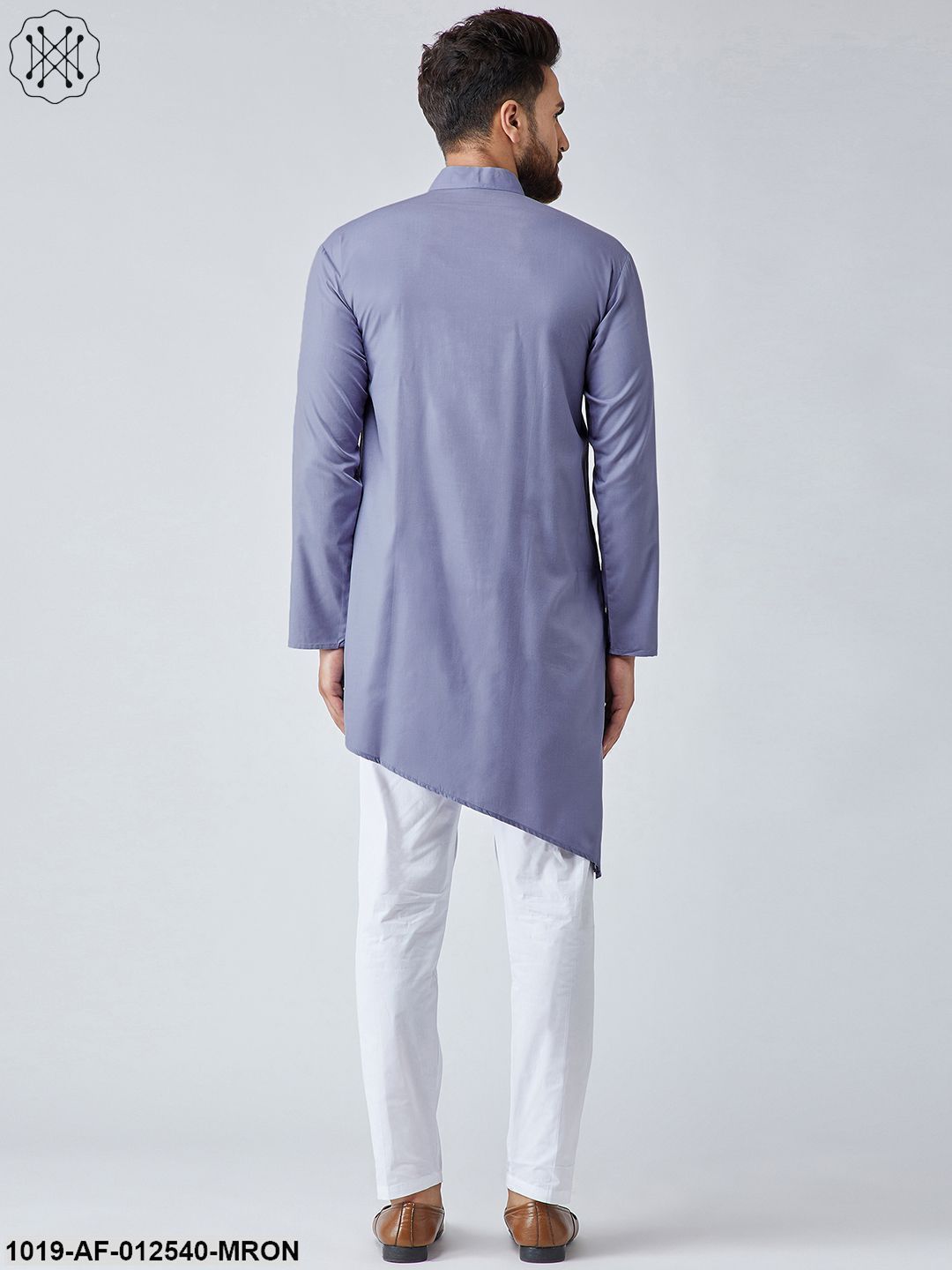 Men's Cotton Blue Kurta & White Pyjama Set
