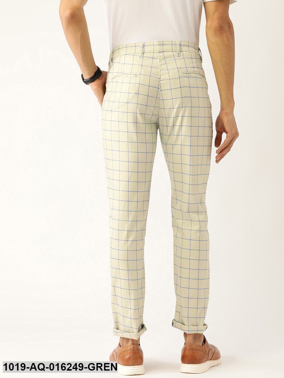 Buy SELECTED Navy & Green Checked Smart Casual Trousers - Trousers for Men  977390 | Myntra