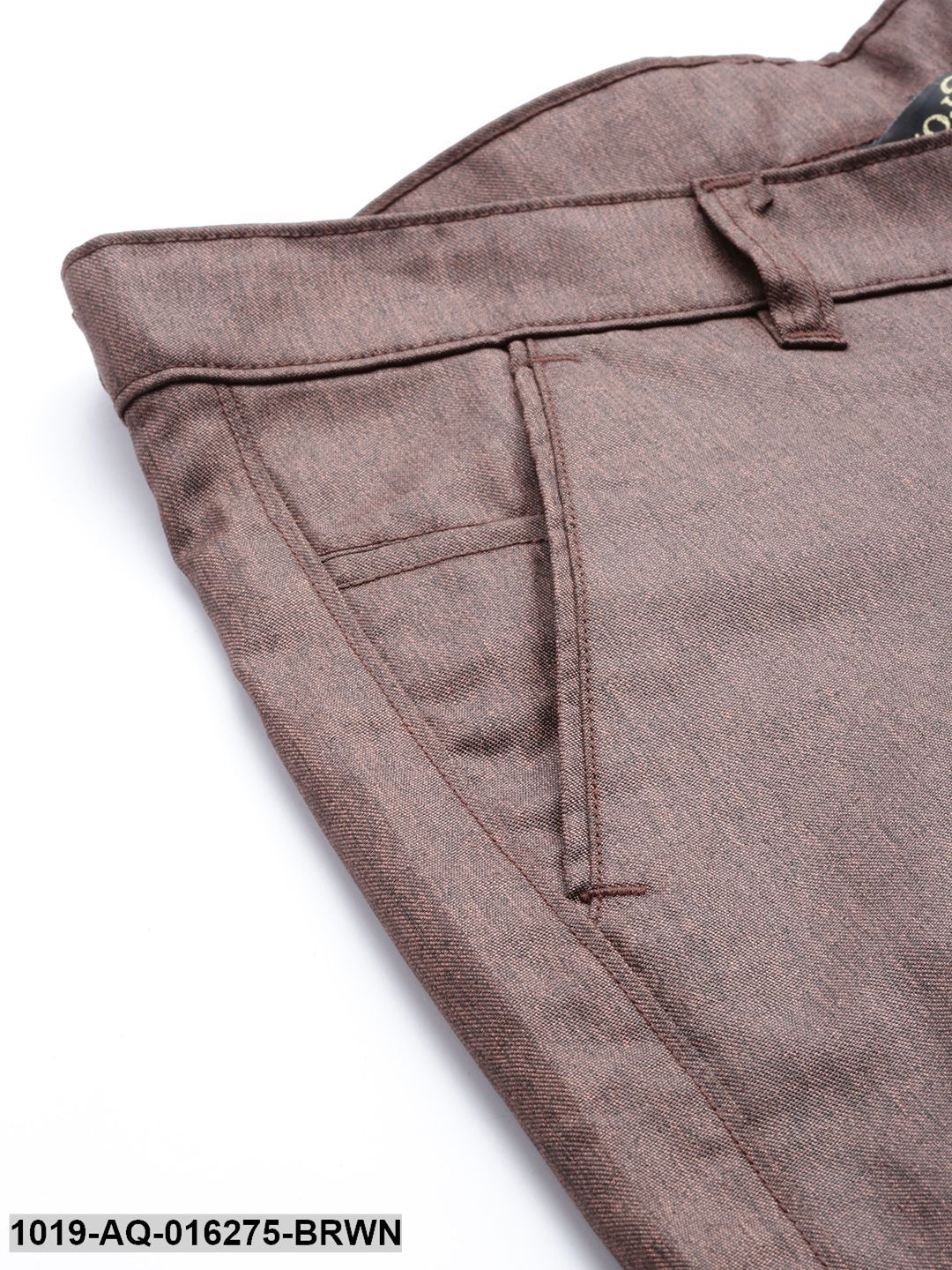 Men's Cotton Blend Brown Formal Trousers - Sojanya