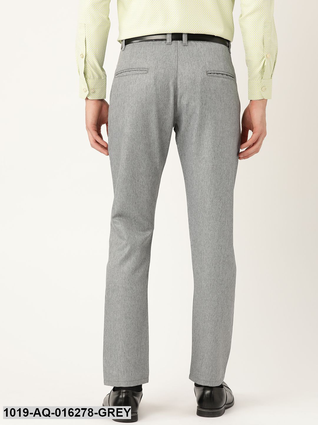 Men's Cotton Blend Grey Formal Trousers - Sojanya