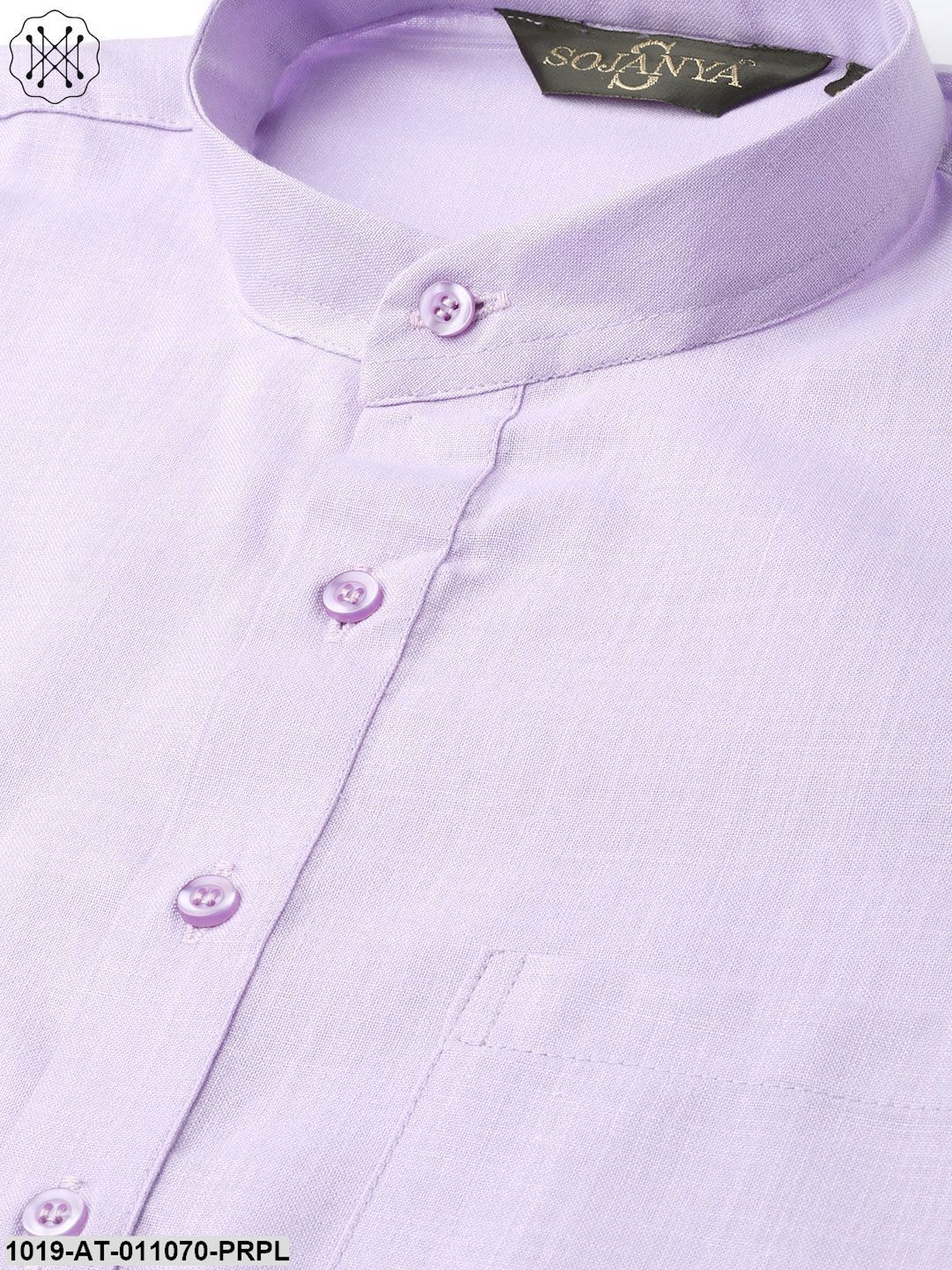 Men's Cotton Purple Solid Only Kurta - Sojanya