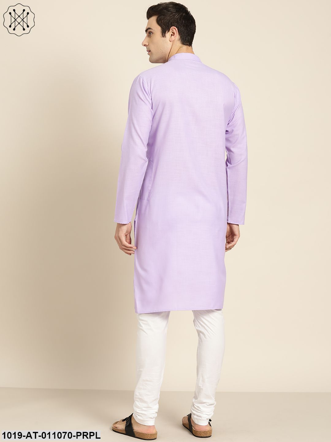 Men's Cotton Purple Solid Only Kurta - Sojanya