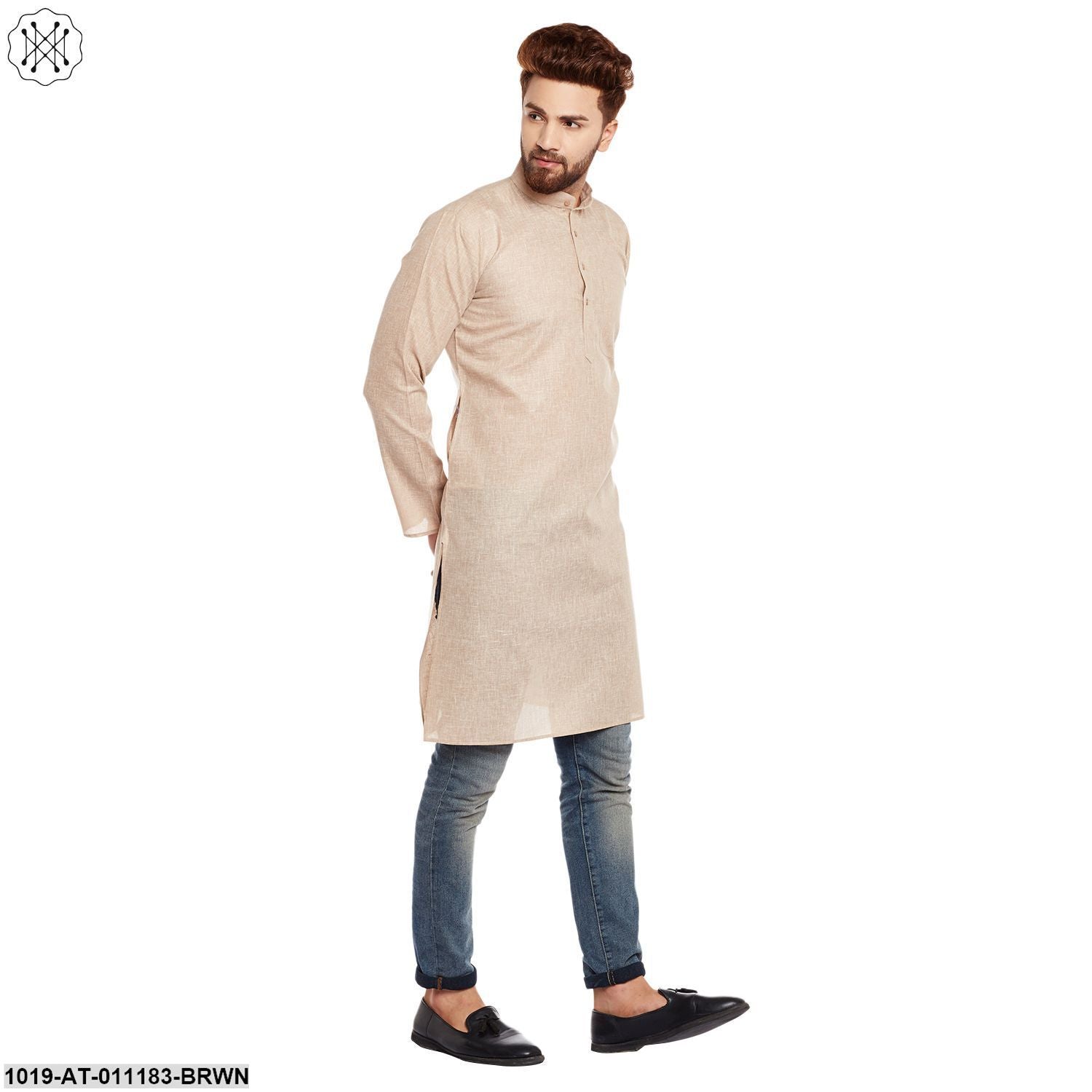 Men's Cotton Linen Kurta - Sojanya