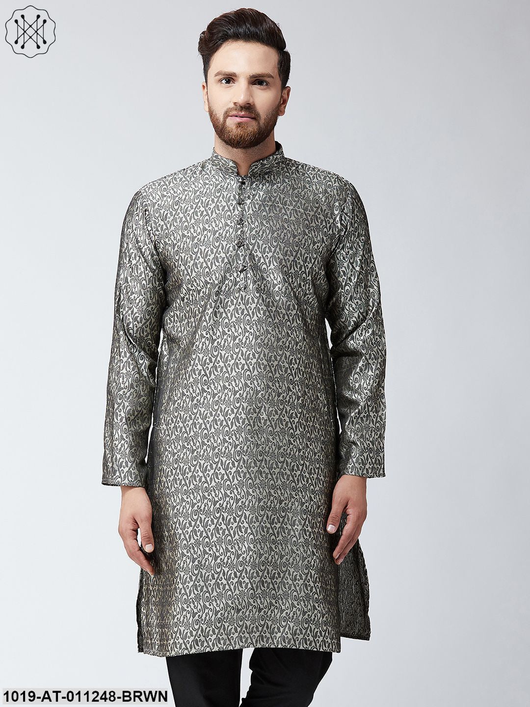 Men's Bronze Self Design Only Long Kurta
