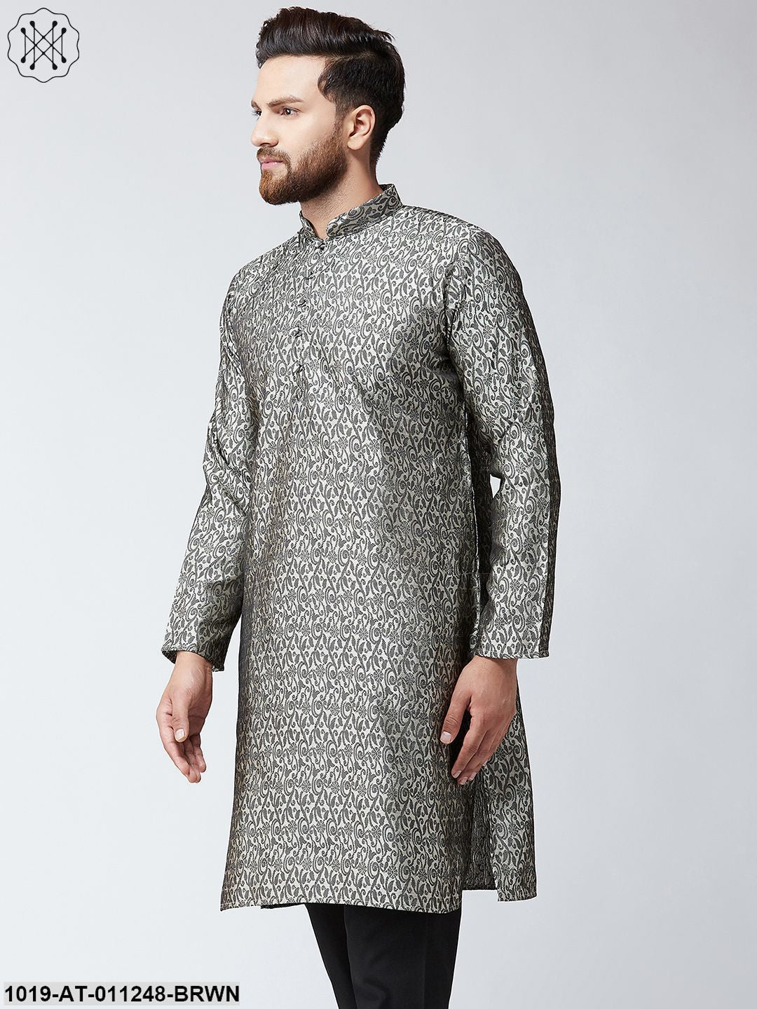 Men's Bronze Self Design Only Long Kurta