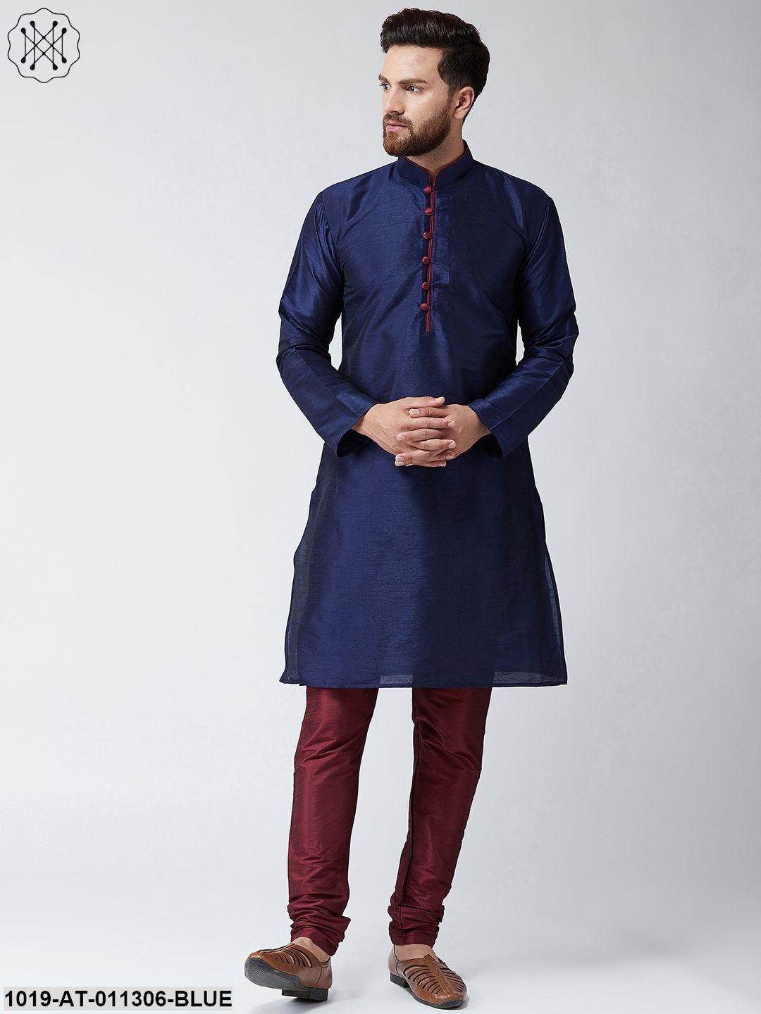 Men's Navy Blue Only Long Kurta