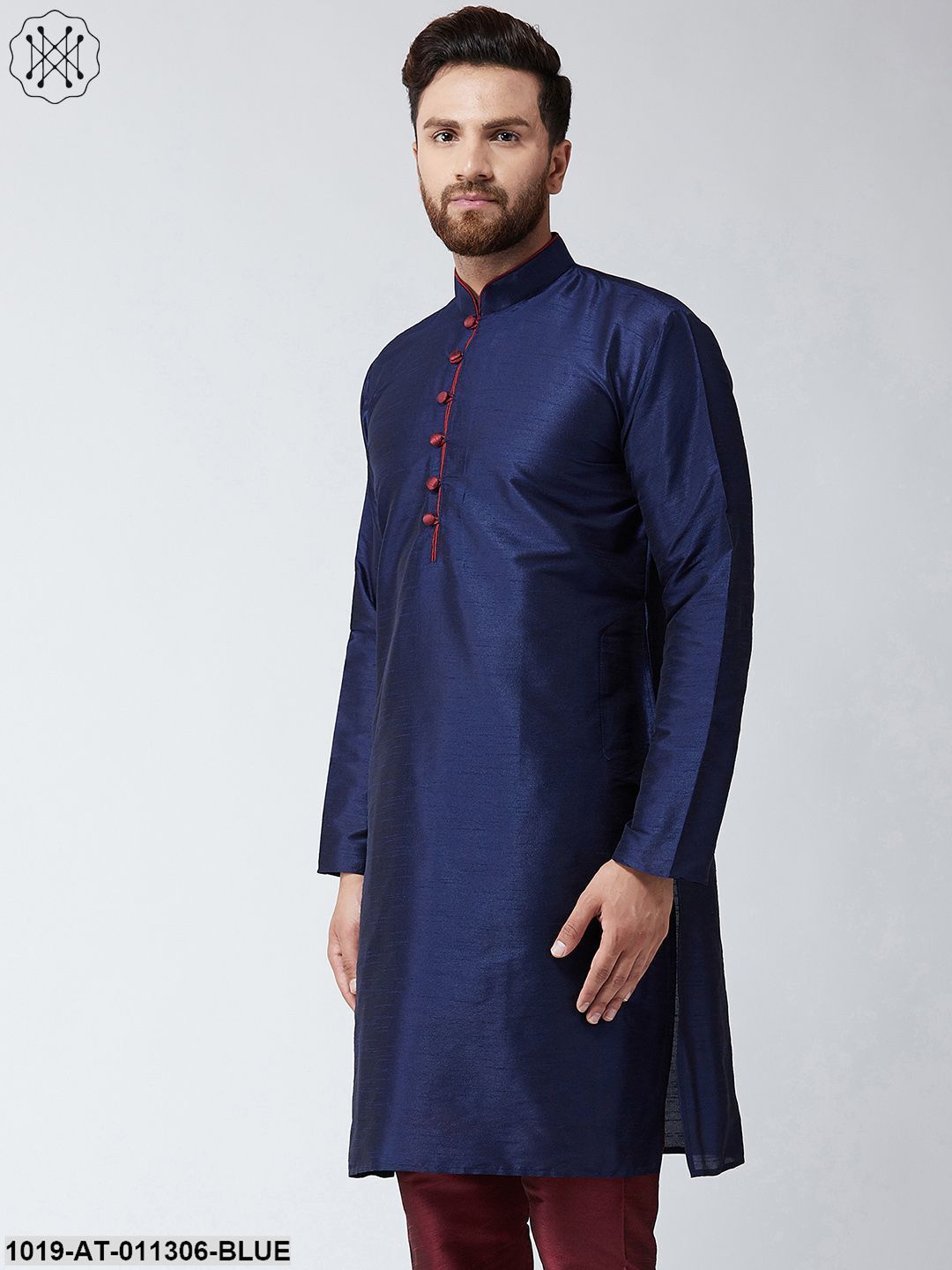 Men's Navy Blue Only Long Kurta