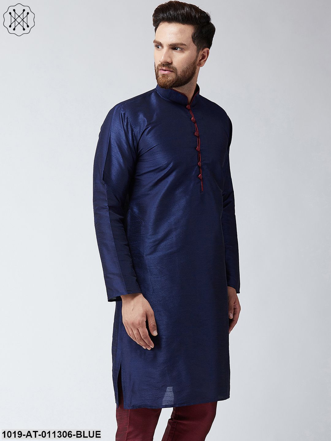 Men's Navy Blue Only Long Kurta