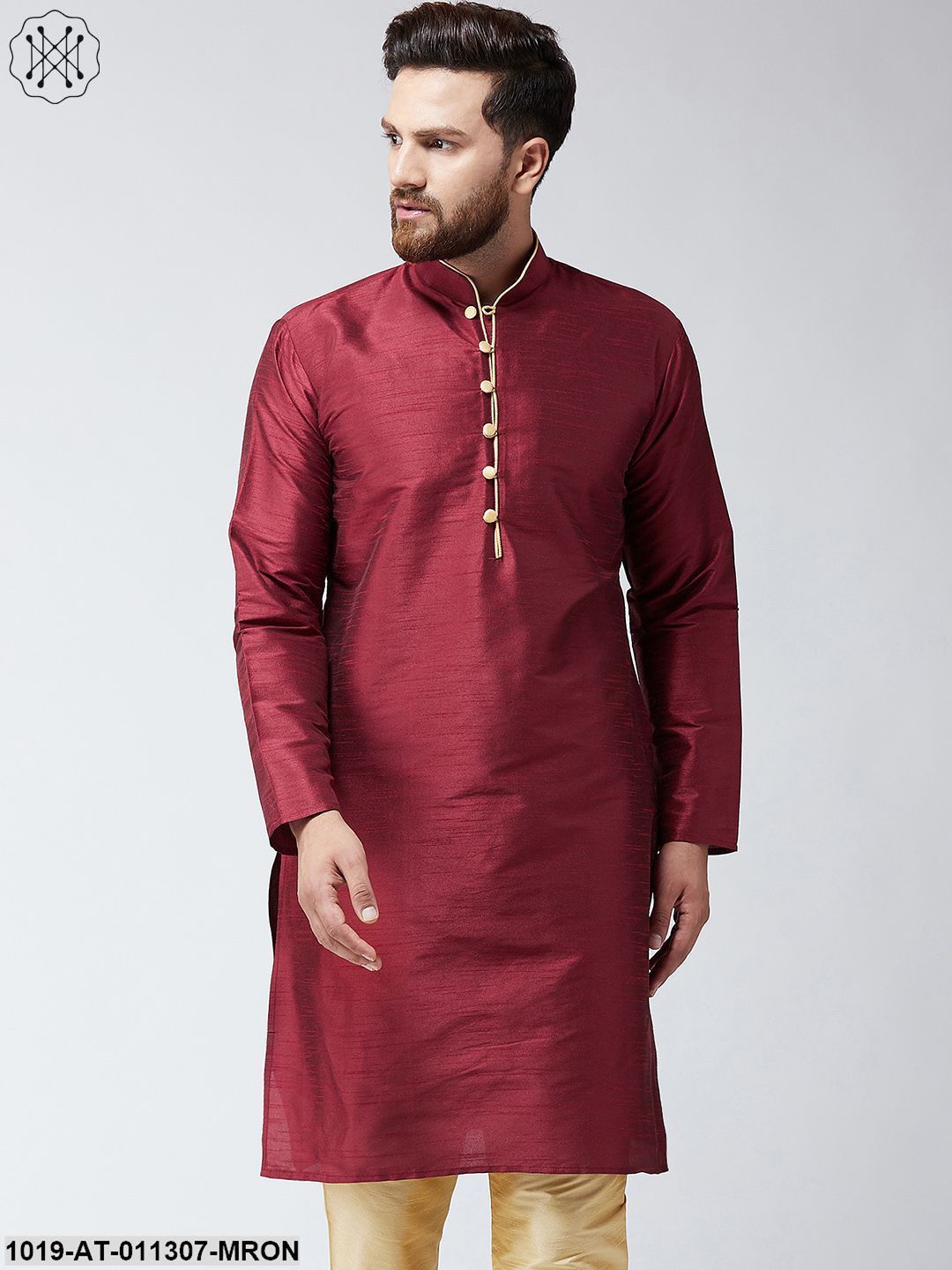 Men's Maroon Only Long Kurta
