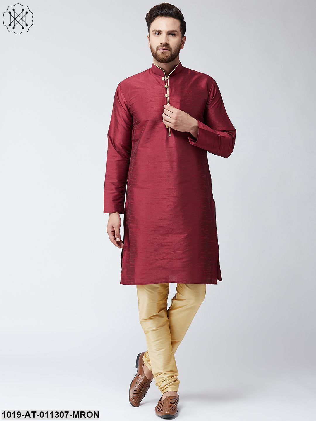Men's Maroon Only Long Kurta