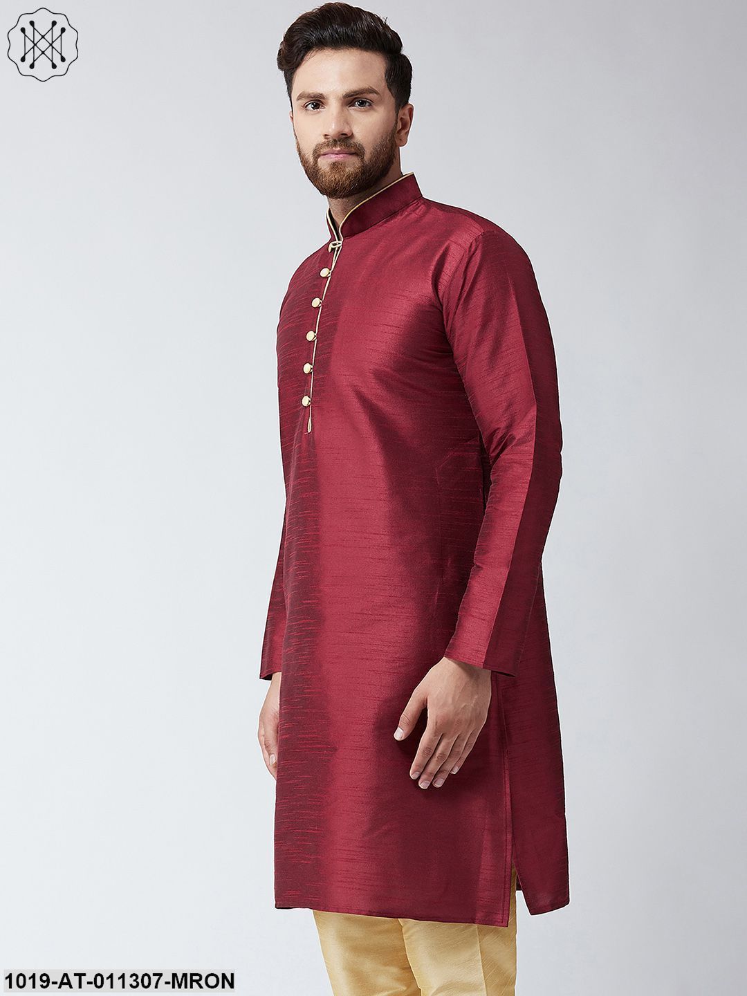 Men's Maroon Only Long Kurta