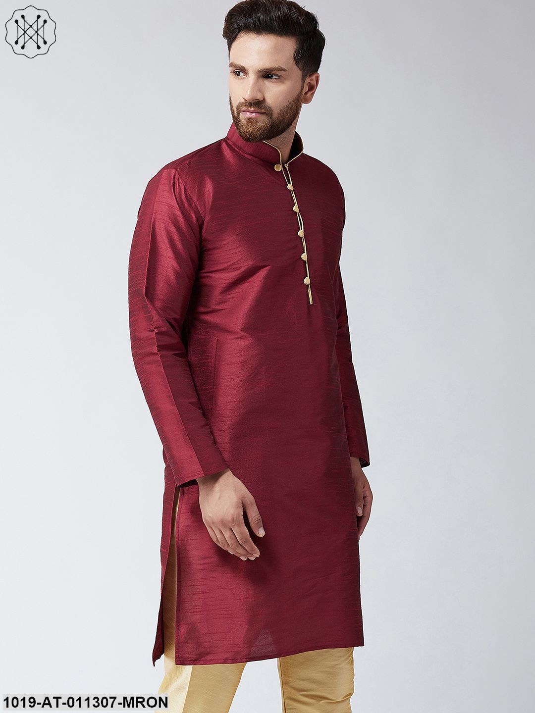 Men's Maroon Only Long Kurta