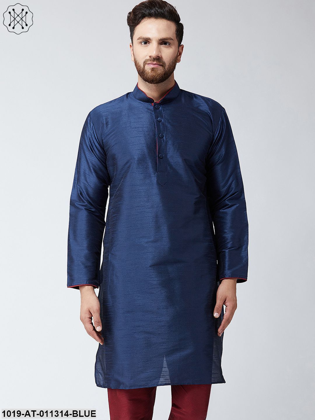 Men's Navy Blue Only Long Kurta