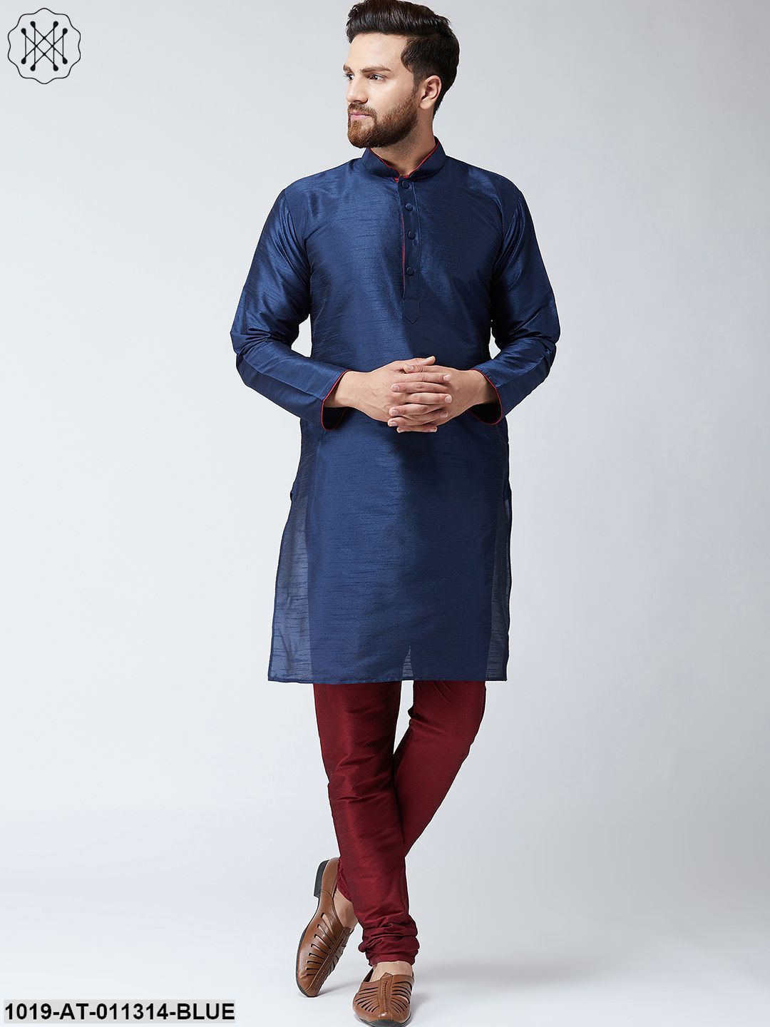 Men's Navy Blue Only Long Kurta