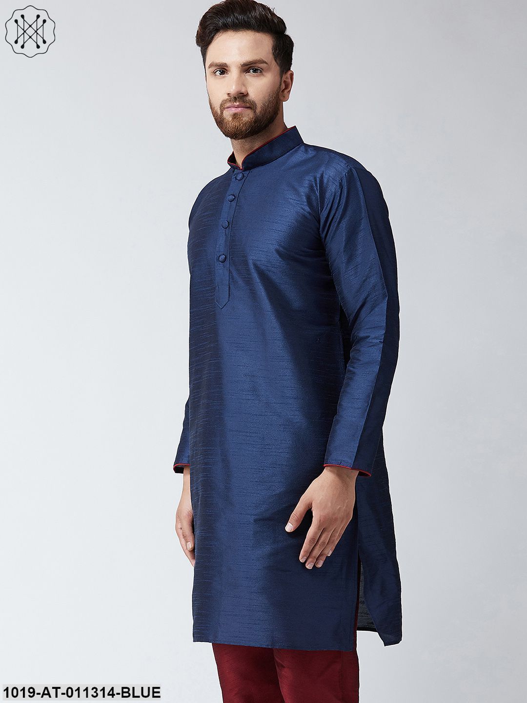 Men's Navy Blue Only Long Kurta