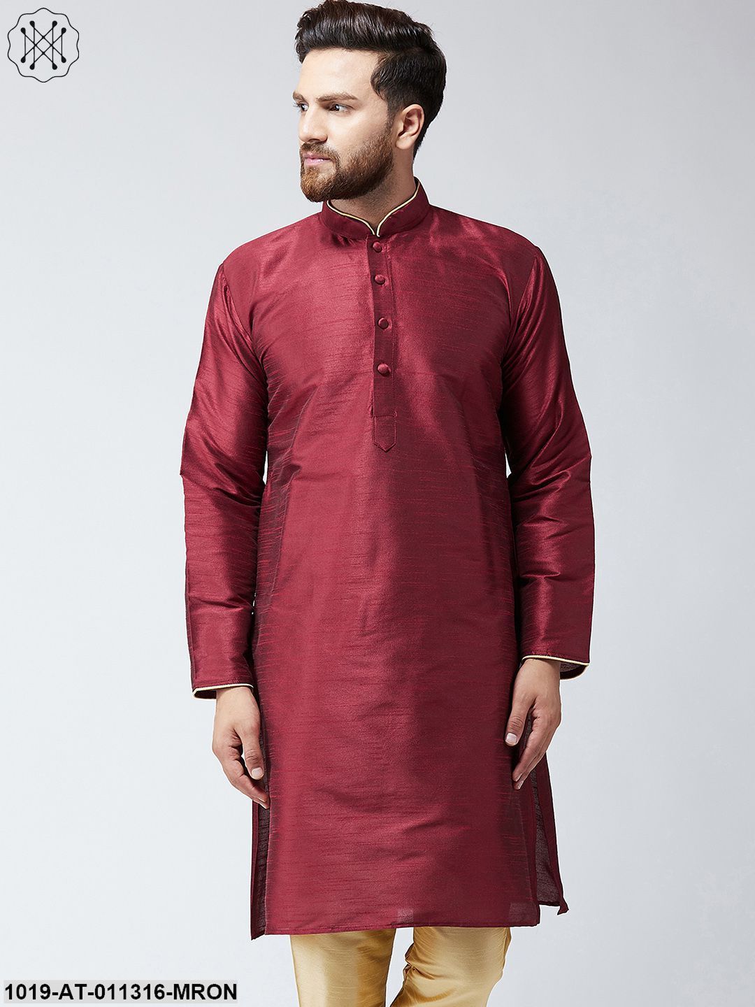 Men's Maroon Only Long Kurta