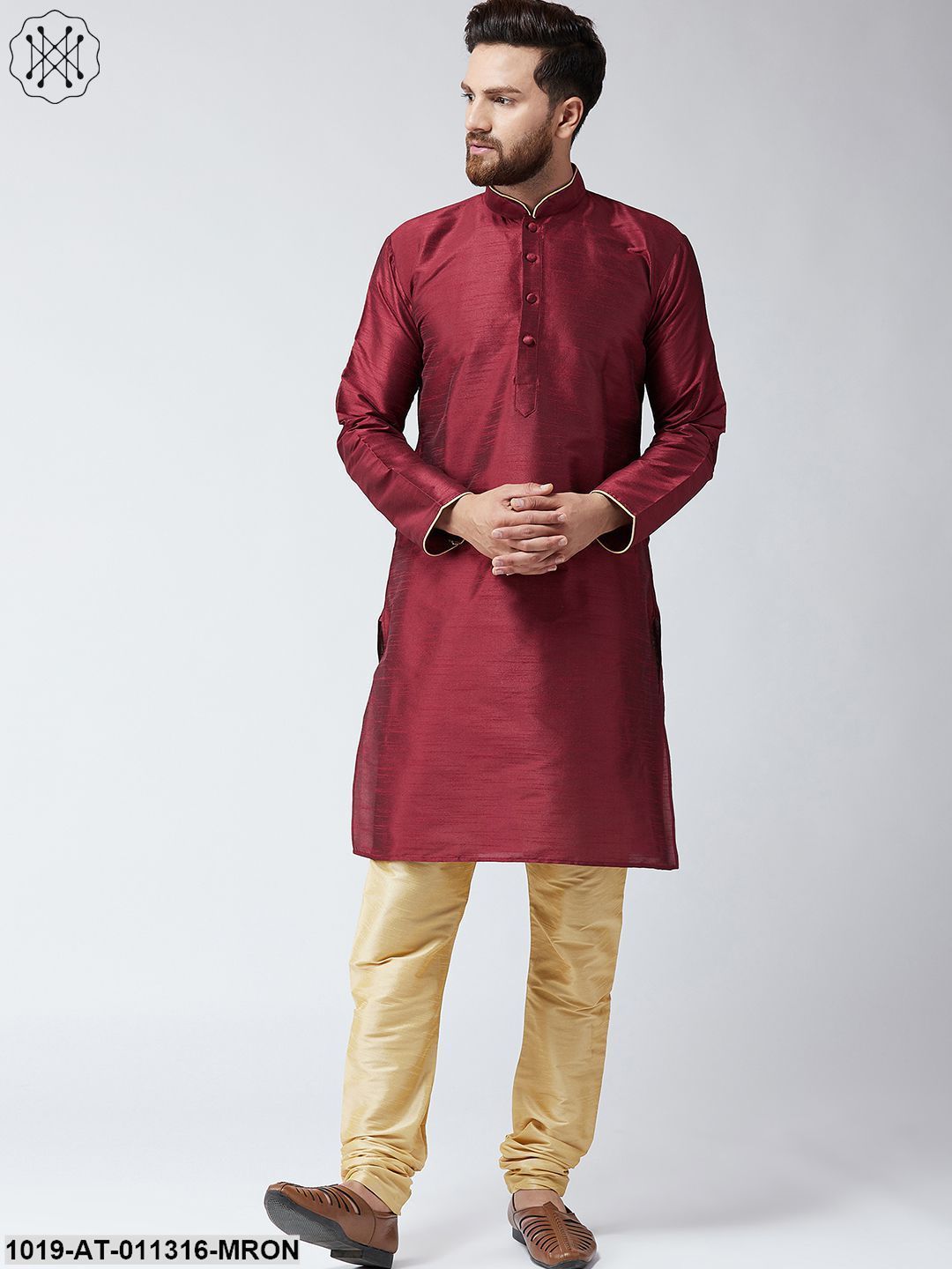 Men's Maroon Only Long Kurta