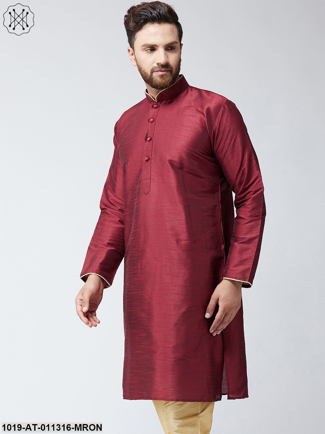 Men's Maroon Only Long Kurta