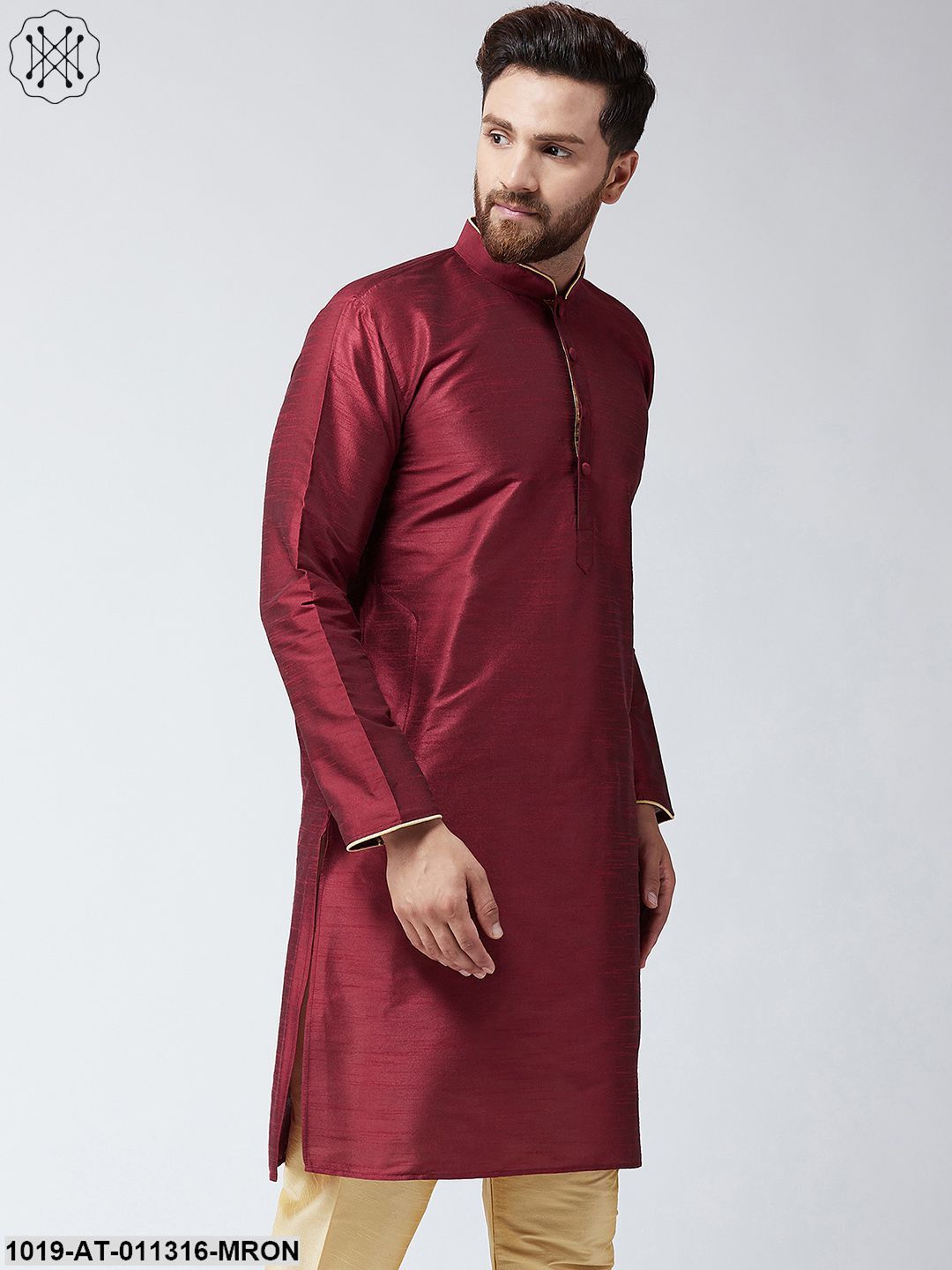 Men's Maroon Only Long Kurta