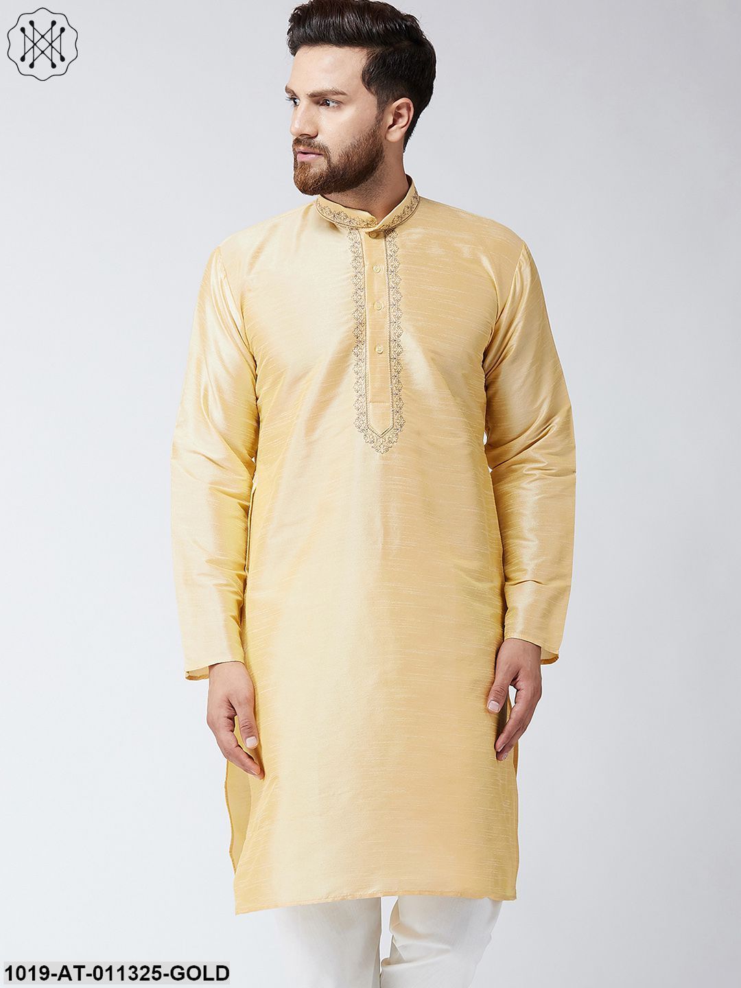 Men's Silk Gold Only Long Kurta