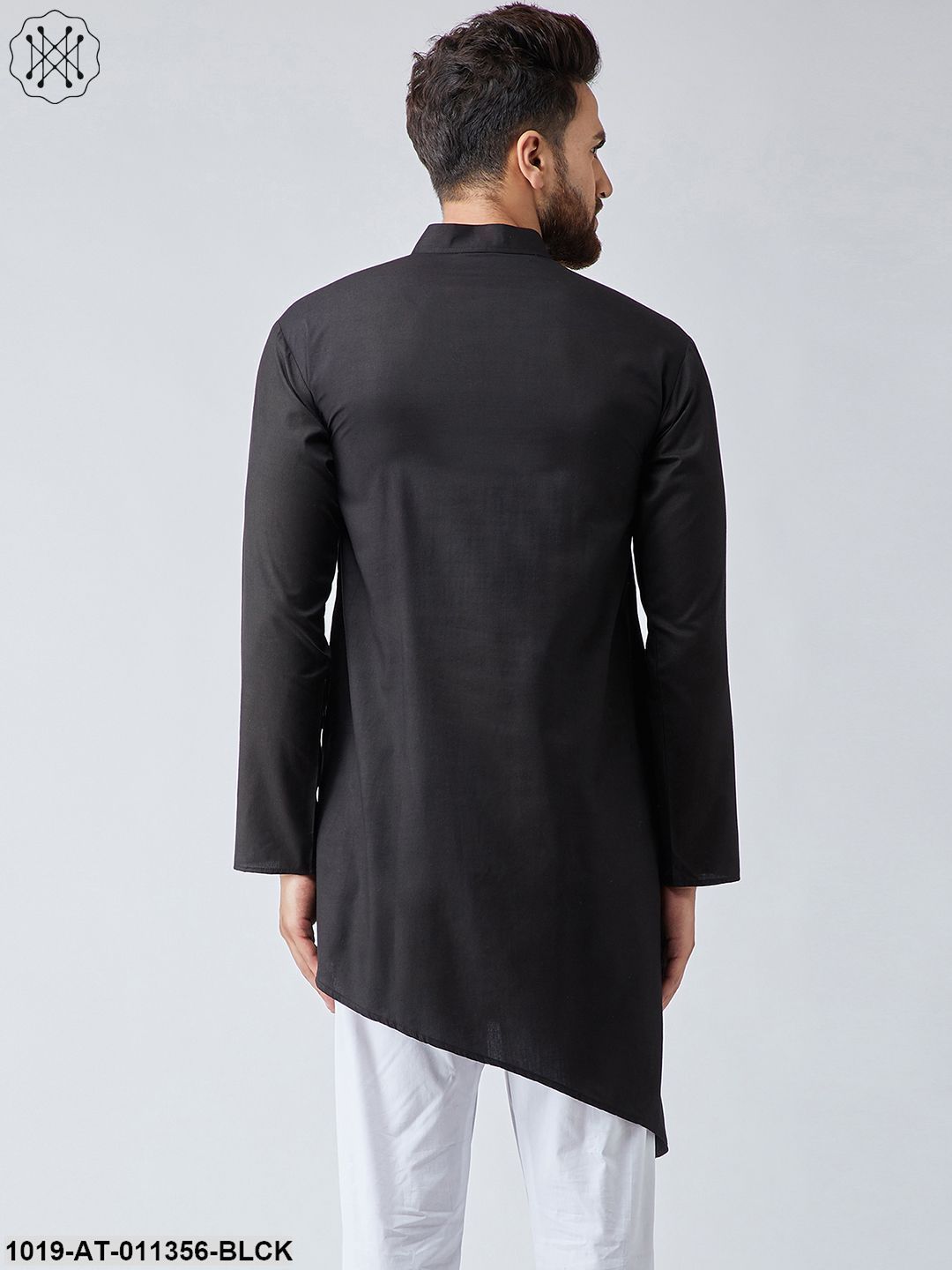 Men's Cotton Black Only Long Kurta