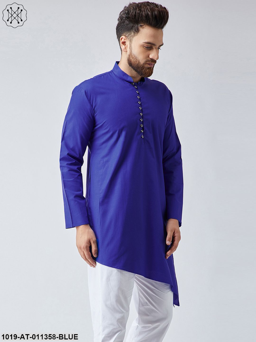 Men's Cotton Royal Blue Only Long Kurta
