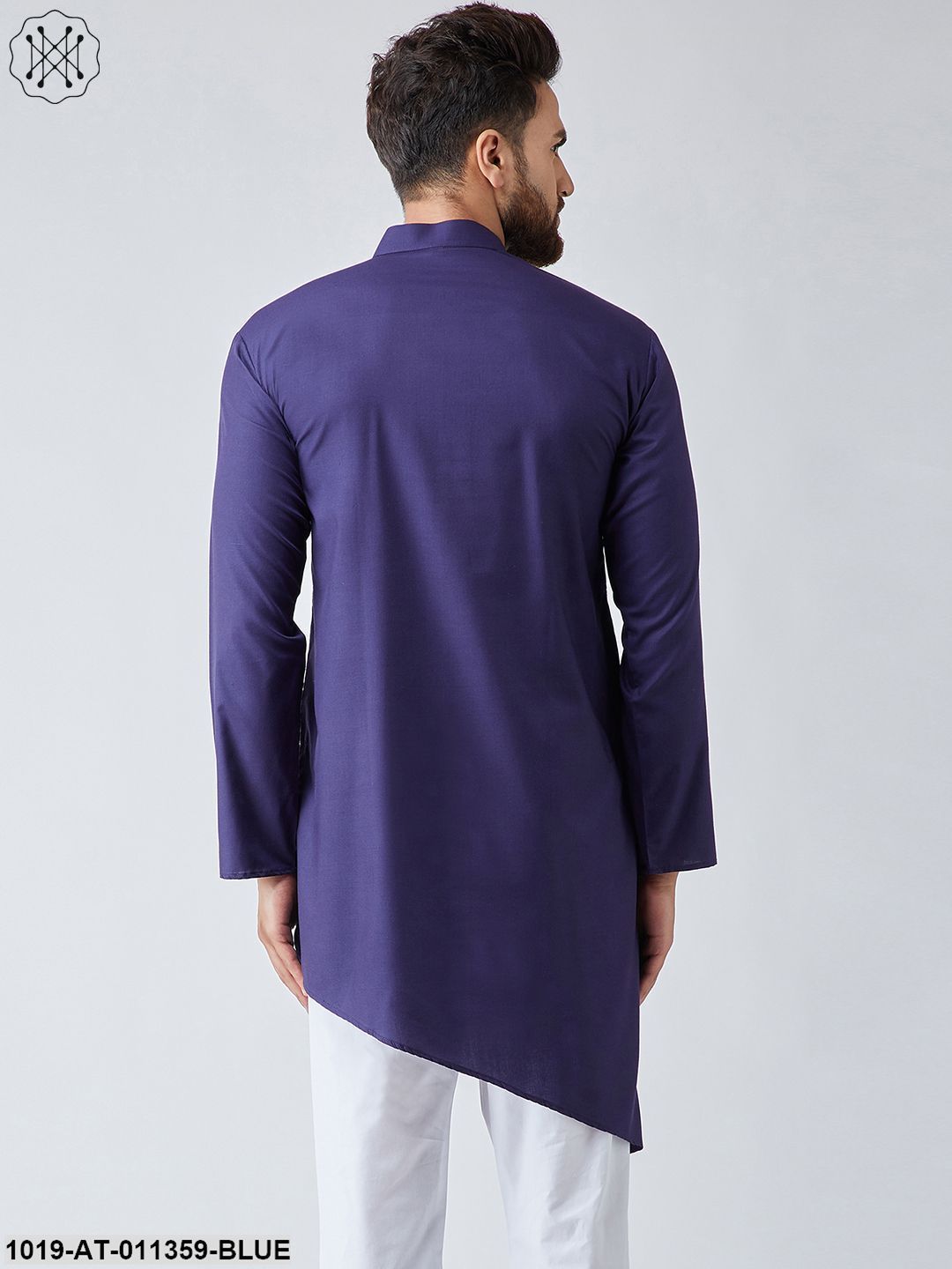 Men's Cotton Navy Blue Only Long Kurta